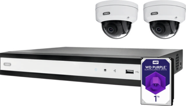 ABUS komplett set med NVR och 2 PoE mini-dome-kameror
