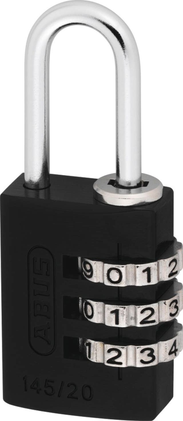 Abus hänglås m/kod 145/20 Svart 