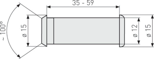 Abus dörrspion 2160n, blisterförpackning.