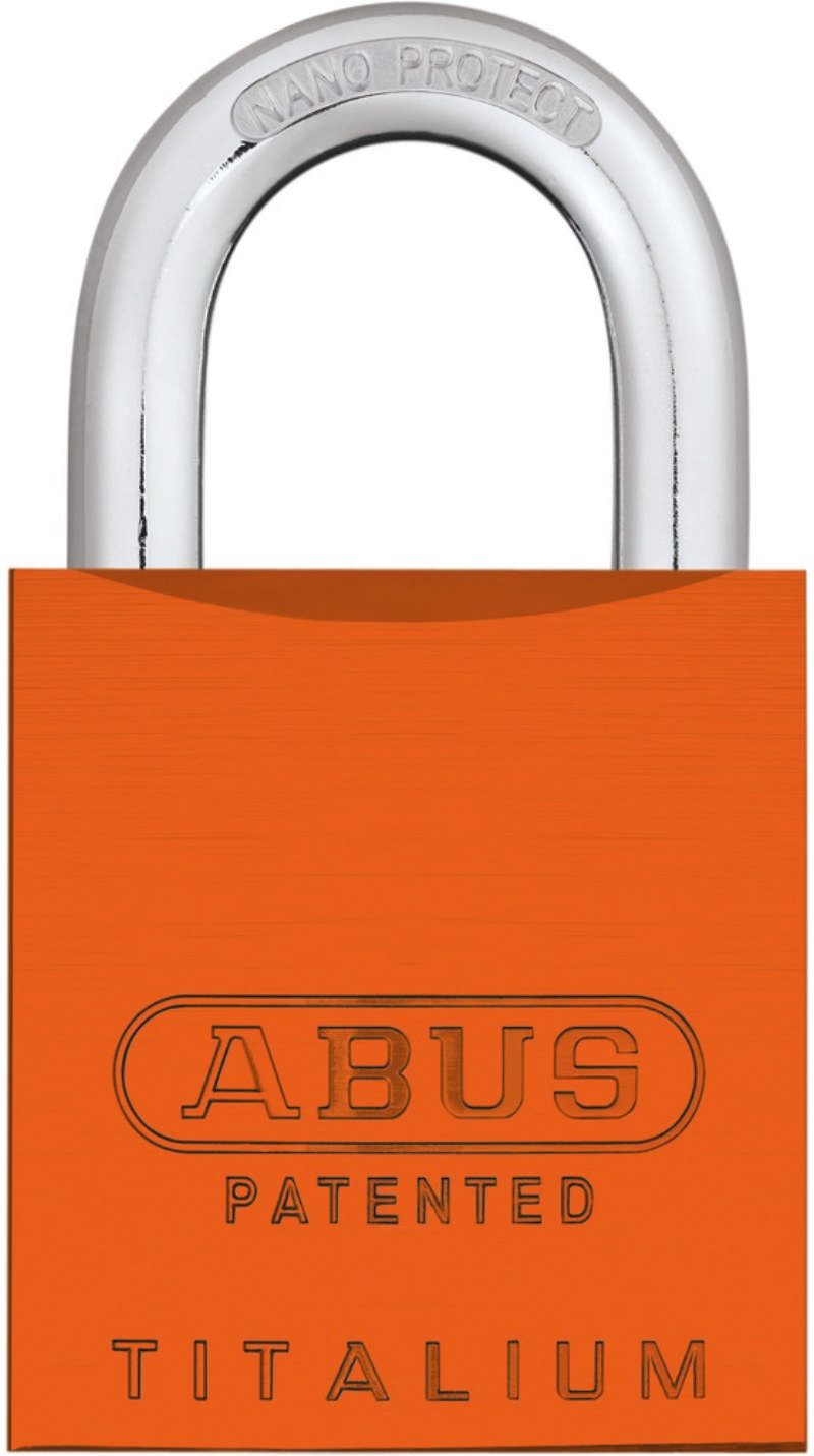 Abus hänglås 83/45 AL S Orange m/snögubbe cyl. 2 nyckel.