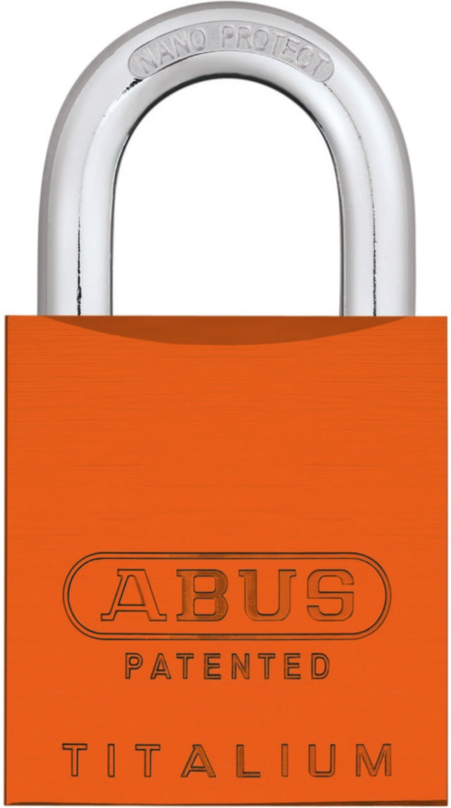 Abus hänglås 83/45 AL S Orange m/snögubbe cyl. 2 nyckel.