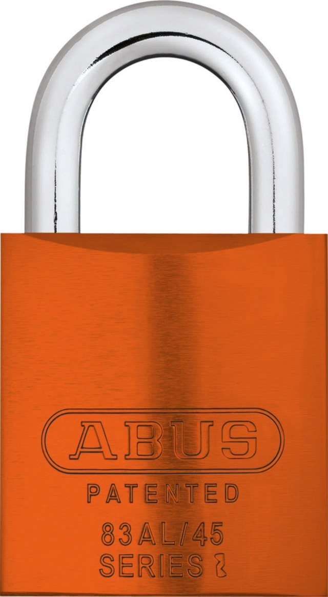 Abus hänglås 83/45 AL S Orange m/snögubbe cyl. 2 nyckel.