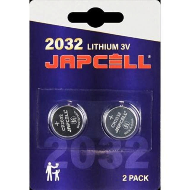 Japcell batteri CR2032 litiumbatteri, 2 st