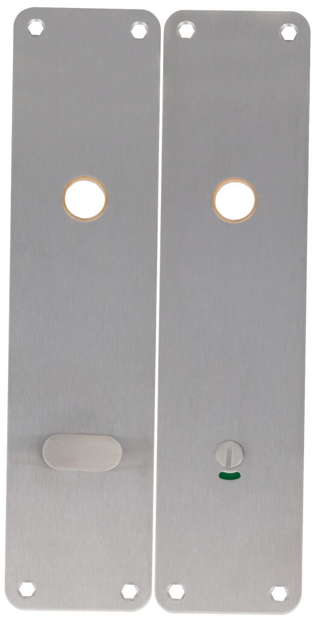 Långskylt för toalettpersonal Boda 2x 215x55x2mm i rostfritt stål 304 med mässingsring C/C75