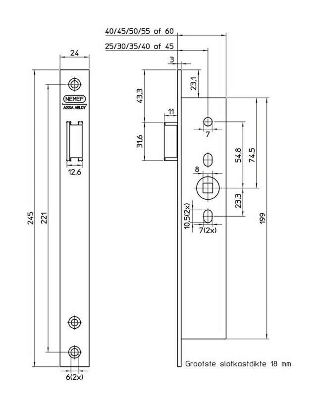 Nemef låslåda 9623/35 (92mm)