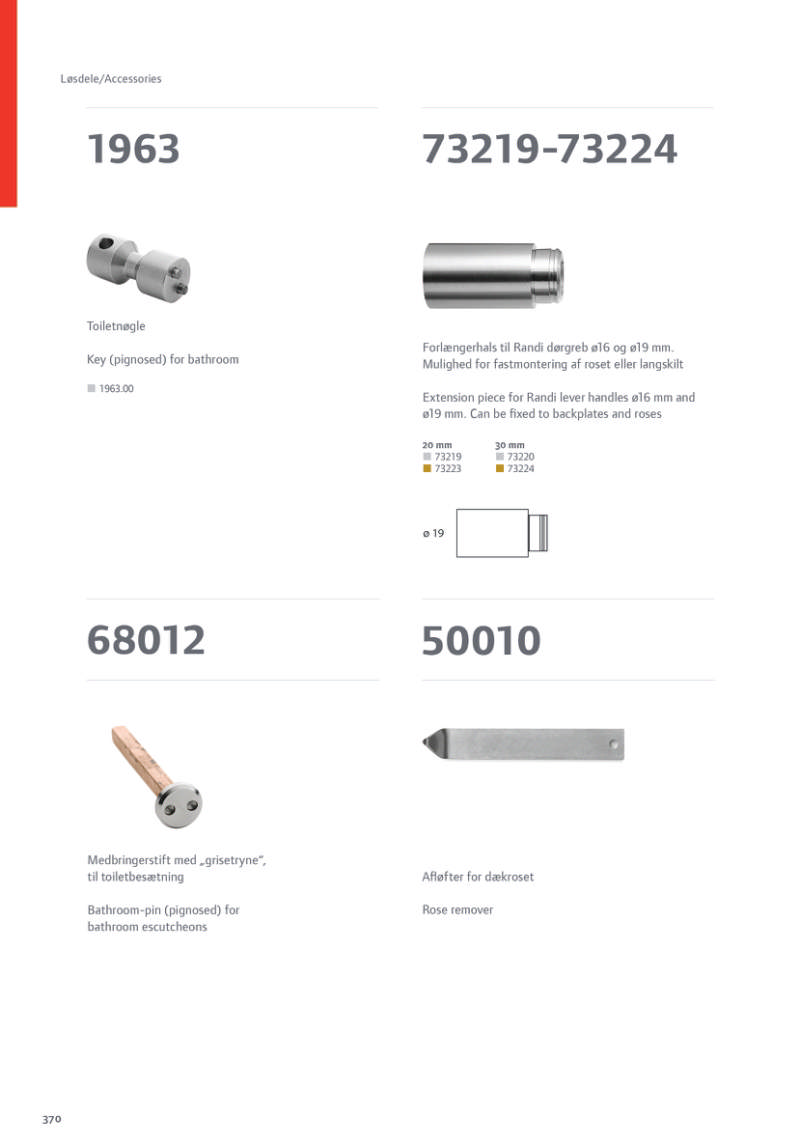 Randi dörrhandtagsförlängning 73219/20mm (handtag ø19mm)