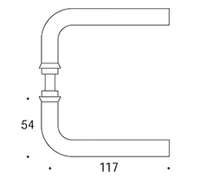 Randi dörrhandtag P101194AB med solid rosett CC30, mes