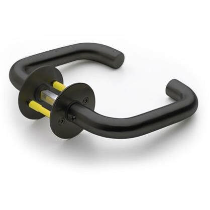 Randi Line 18 dörrhandtag U massiv rosett CC30, svart PVD