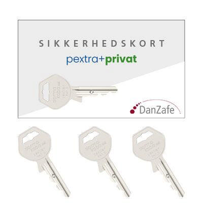 pextra+ privat säkerhetskort med 3 nycklar