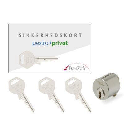 pextra+ privat Set, 1x4050 Gl. rund, 3x nycklar