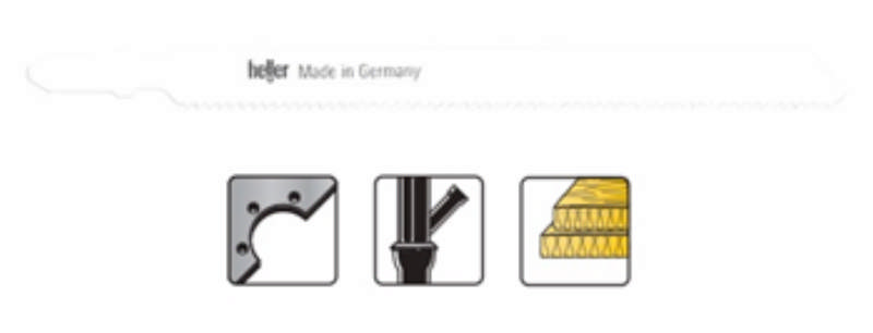 Heller sticksågsblad 105mm t/metall 2,5-6mm, pk a 5. T118BF