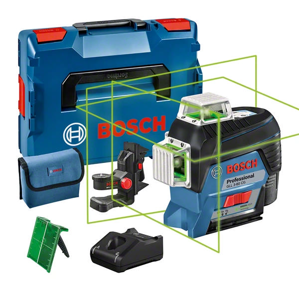 Bosch cirkellaser GLL 3-80 CG inkl. laddare, batteri och hållare