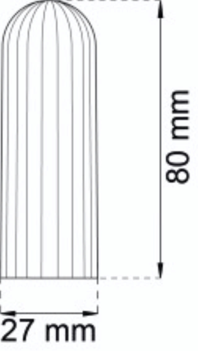 Dörrstopp PL räfflad 80mm ljusgrått 
