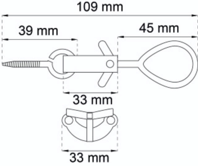 2 st mässingsfästen med ring