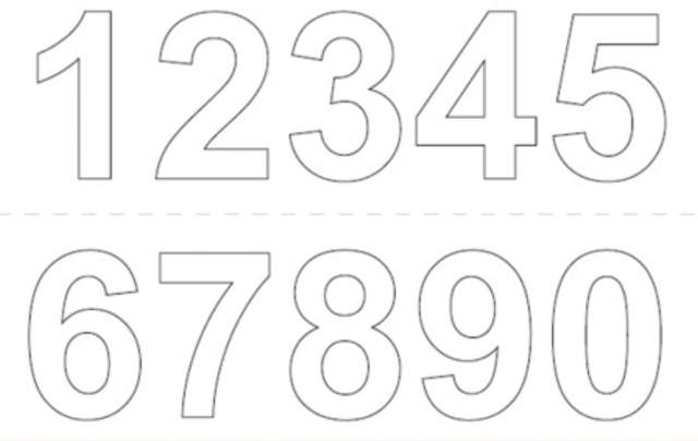 VINYL NAMNLÅDA 0-9 X 2 ST 50 MM VITA 