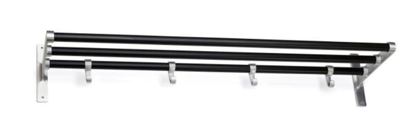 Hatthylla elegant 600 mm aluminium/svart