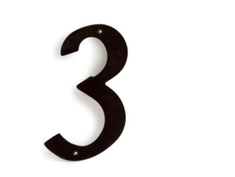 HUSNUMMER NR. 3 SVART 205 MM **UTGÅR VID SLUTSÅL**
