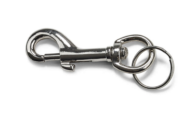 Karbinhake med ring 73 mm förnicklad 1 st