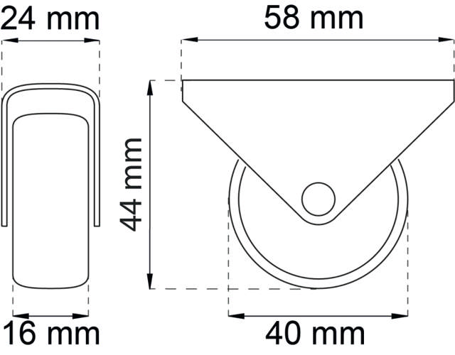 MÖBELBILJOR MED PLASTRULLAR Ø40 4 ST 