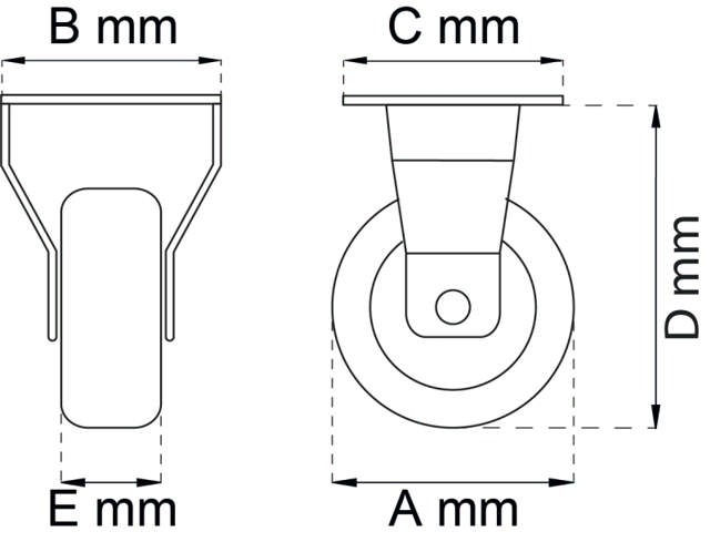 MÖBELS HJUL FASTA 100MM LP
