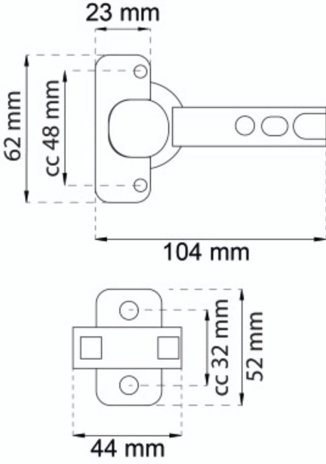 SKÅPGÅNGJÄRN 110° 2 ST ELEGANT. 