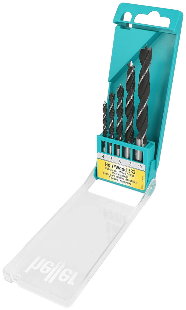 Heller träborrset storlek 4/5/6/8/10mm pk. á 5 liv