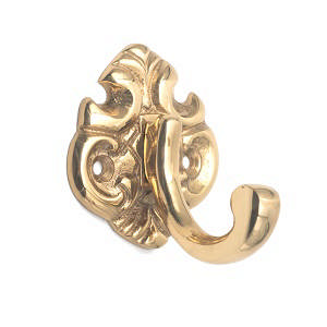 Klädkrok 6539 Mässing Polerad med lack CC30