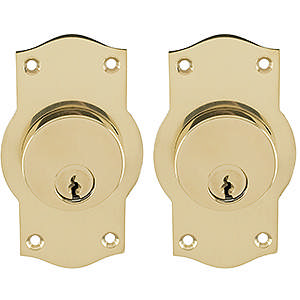 Lång skyltsats L41 CC inkl. kopp Mässing Polerad Utan lack 95x41x3mm