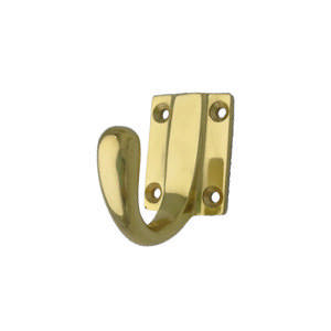 Klädkrok 9191 Fyrkantig mässing Polerad med lack 30x38mm