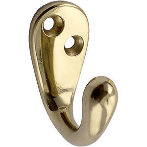 Klädkrok 81 Mässing Polerad med lack 35mm