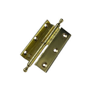 Skåpgångjärn H Böjt med figur Mässing Polerad med lack 60XØ6 mm