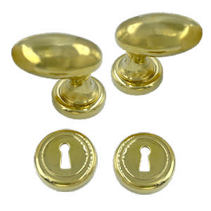 Dörrhandtag Elipse 30000L med set Mässing Polerad Utan lack 82x50mm