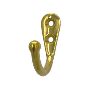 Klädkrok 1031 Mässing Polerad med lack 30mm