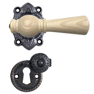 Dörrhandtag Østerbro 670, Äldre dörrar, Askhandtag, Oxiderad svart