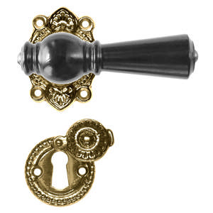 Dörrhandtag Østerbro 670, Äldre dörrar, Svart, Mässing Polerad Utan lack