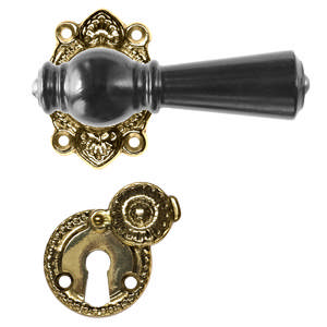 Dörrhandtag Østerbro 670, Nya dörrar, Svartlackerad, Mässing Polerad Utan lack