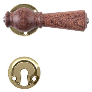 Dörrhandtag Østerbro 670, Nya dörrar, Mahogny, Mässing Polerad Utan lack