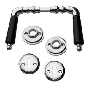 Dörrhandtag 785 med lister Ni Svart trä