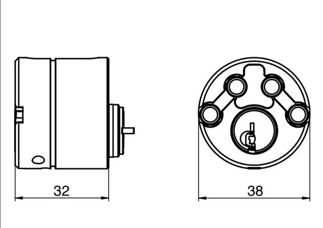 Cyl. RB3613 m/tillbehör Trumma Rostfritt utseende /ST