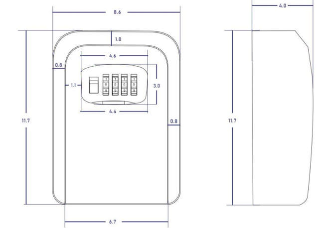 Liten kvalitetsnyckelbox med rullkoder